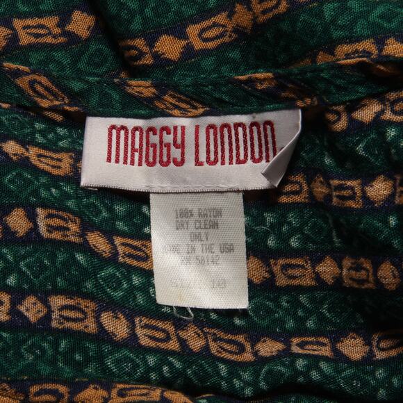 Vintage Maggy London Striped Pattern Sleeveless Maxi Dress Size 10 - Picture 7 of 7